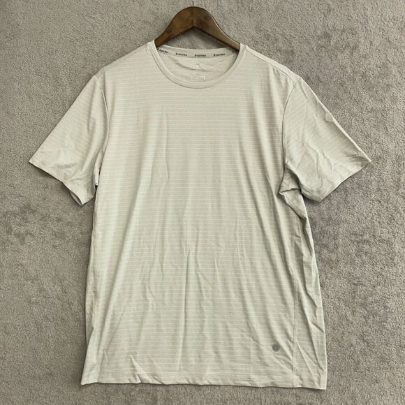 NWOT Soybu Men's M Light Grey Performance Active T-Shirt Striped - Picture 1 of 8